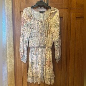 Gibson Multicolor Patchwork Long Sleeve Dress